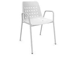 Schaffner Schalen-Stuhl Bermuda mit Armlehne Weiss | Schubiger Möbel