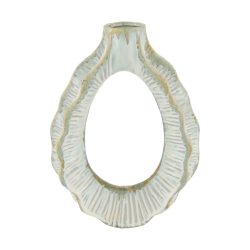 Decofinder Vase Ringflasche Keramik Weiss H: 36 cm  | Schubiger Möbel