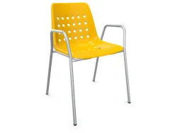 Schaffner Schalen-Stuhl Bermuda mit Armlehne Feuerverzinkt Gelb | Schubiger Möbel