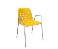 Schaffner Schalen-Stuhl Bermuda mit Armlehne Feuerverzinkt Gelb | Schubiger Möbel