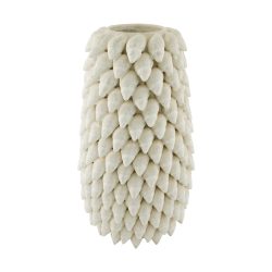 Decofinder Vase Muscheln Keramik Weiss H: 42 cm  | Schubiger Möbel