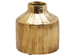 Edg Vase Gerillt Gold H: 18 cm Gelb | Schubiger Möbel