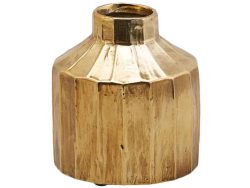 Edg Vase Gerillt Gold H: 18 cm Gelb | Schubiger Möbel