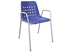 Schaffner Schalen-Stuhl Bermuda mit Armlehne Feuerverzinkt Blau | Schubiger Möbel