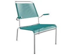 Schaffner Spaghetti-Lounger Säntis mit Lehne / Hochlehner Feuerverzinkt Blau | Schubiger Möbel