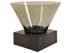 Schlittler Windlicht Glas Konisch Eisen H: 34 cm Schwarz | Schubiger Möbel
