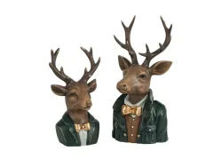 Decofinder Tier Hirsch-Büste, Grün , H:34 cm Grün | Schubiger Möbel
