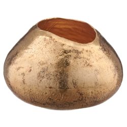 Gasper Vase Metall Gehämmert, Champagner  | Schubiger Möbel