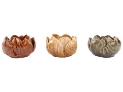Decofinder Kerzenständer Keramik, 3 Farben Sortiert H: 6 cm  | Schubiger Möbel