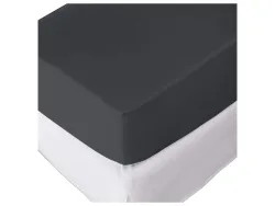 Living Home - Topper Elastic Jersey Fixleintuch Topper, 200 x 200 cm, Titangrau