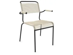 Schaffner Spaghetti-Stuhl Säntis mit Armlehnen Beige | Schubiger Möbel