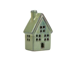 Decofinder Figur Haus Steinzeug , Grün, H:12 cm Grün | Schubiger Möbel