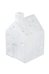 Gilde Windlicht mit LED Haus-Led, Cozy, Weiss H: 15 cm  | Schubiger Möbel