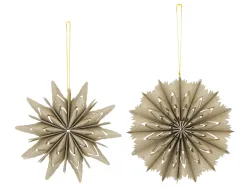Decofinder Weihnachtsschmuck Papier mit Glitzer, Champagner Beige | Schubiger Möbel