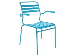 Schaffner Lättli-Stuhl Säntis mit Armlehnen Blau | Schubiger Möbel