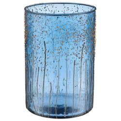 Gasper Windlicht Glas, Royalblau  | Schubiger Möbel