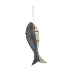Decofinder Tierfigur Fischanhänger, Blau-Weiss  | Schubiger Möbel
