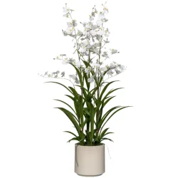 Gasper Kunstpflanze Orchidee im Topf, Weiß H: 98 cm  | Schubiger Möbel