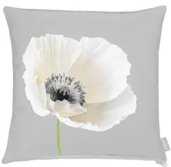 Apelt Kissenhülle Mohn, Weiss-Grau 50x50 cm  | Schubiger Möbel