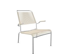 Schaffner Spaghetti-Lounger Säntis mit Lehne / Hochlehner Feuerverzinkt Beige | Schubiger Möbel