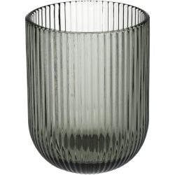 Kersten Trinkglas Stripe, Glas, Grau H: 10 cm  | Schubiger Möbel