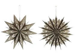 Decofinder Weihnachtsschmuck Papier mit Glitzer, Champagner Beige | Schubiger Möbel