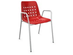Schaffner Schalen-Stuhl Bermuda mit Armlehne Feuerverzinkt Rot | Schubiger Möbel