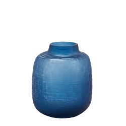Edg Vase Trame Glas Blau H: 28 cm  | Schubiger Möbel