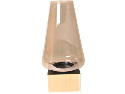 Schlittler Windlicht Glas Eiche H: 61 cm Holzfarbig | Schubiger Möbel