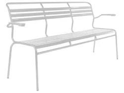 Schaffner Lättli-3er-Bank Säntis mit Lehne Weiss | Schubiger Möbel