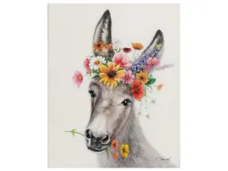 image LAND Bild Esel mit Blumen 1  | Schubiger Möbel