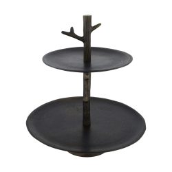 Decofinder Etagere 2-lagig, Aluminium, Schwarz  | Schubiger Möbel