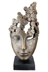 Gilde Figur Gesicht, Famale Mask, Bronze H: 32 cm  | Schubiger Möbel