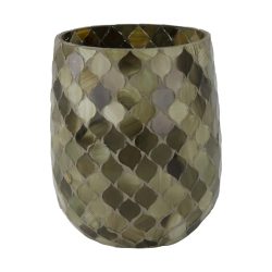 Decofinder Windlicht Glasmosaik Grün  H: 13 cm  | Schubiger Möbel