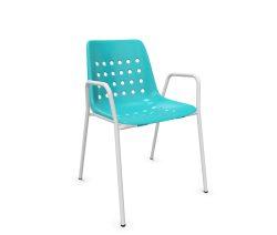 Schaffner Schalen-Stuhl Bermuda mit Armlehne Blau | Schubiger Möbel