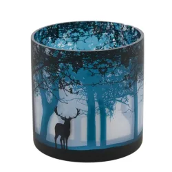 Edg Windlicht Waldlandschaft Blau H: 15 cm  | Schubiger Möbel