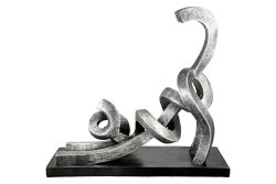 Gilde Figur Stetching, Katze, Silber H: 29 cm  | Schubiger Möbel