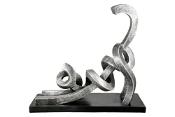 Gilde Figur Stetching, Katze, Silber H: 29 cm  | Schubiger Möbel