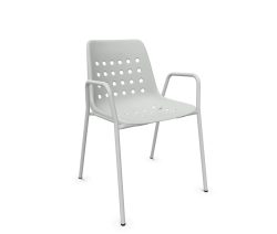 Schaffner Schalen-Stuhl Bermuda mit Armlehne Grau | Schubiger Möbel