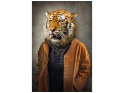 image LAND Digitaldruck auf Glas Tiger im Mantel  | Schubiger Möbel