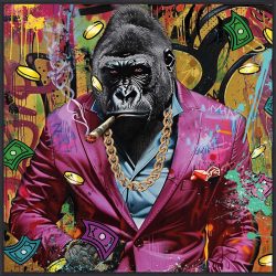 image LAND Gemälde Gentleman Pink Gorilla  | Schubiger Möbel