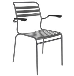 Schaffner Lättli-Stuhl Säntis mit Armlehnen Grau | Schubiger Möbel