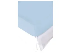 Living Home - Topper Elastic Jersey Fixleintuch Topper, 200 x 200 cm, Hellblau