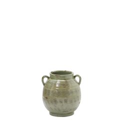 Edg Vase Mit Griffen Salbei H: 31 cm  | Schubiger Möbel