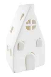 Gilde Windlicht mit LED Haus-Led, Windo, Weiss H: 16 cm  | Schubiger Möbel