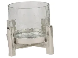 Decofinder Windlicht Hadir, Aluguss mit Glas, D: 13 cm  | Schubiger Möbel