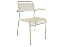 Schaffner Spaghetti-Stuhl Säntis mit Armlehnen Beige | Schubiger Möbel