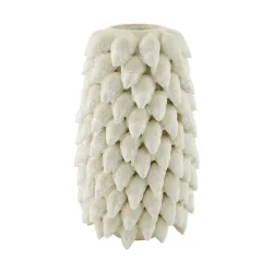 Decofinder Vase Muscheln Keramik Weiss H: 32 cm  | Schubiger Möbel