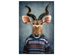 image LAND Digitaldruck auf Glas Antilope mit Pulli  | Schubiger Möbel
