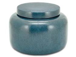 Abhika Gefäss Porzellan Blau H: 16 cm  | Schubiger Möbel